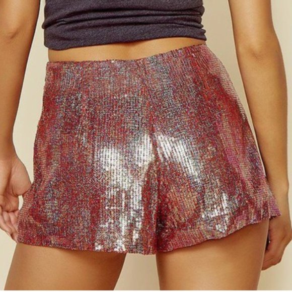 Blue Life Colton High Waist Faux Vegan Leather Shorts Silver Small New With Tags - Picture 11 of 11